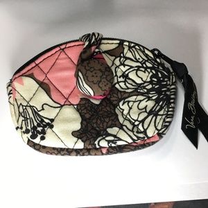 HTF -Vera Bradley Button Up Zip Coin Mocha Rouge